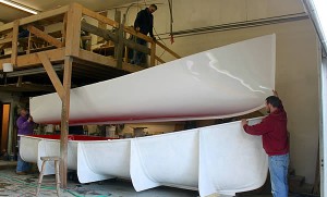 Monomoy 19 being lifted from the mold